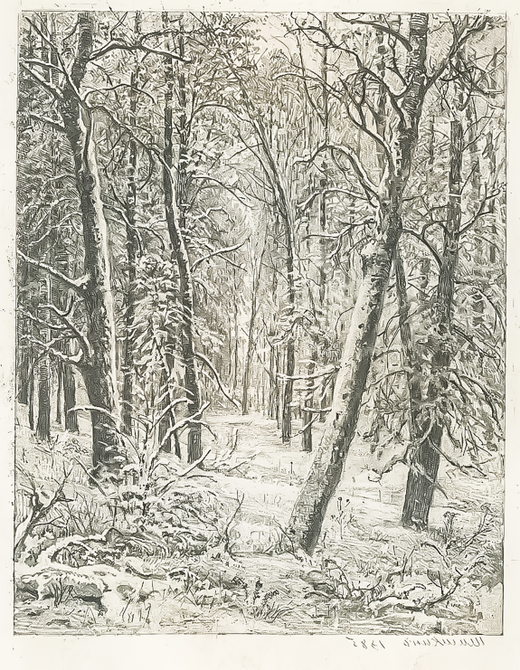 Шишкин Иван Иванович. Зима. Бумага, офорт. 1885–1891 гг.