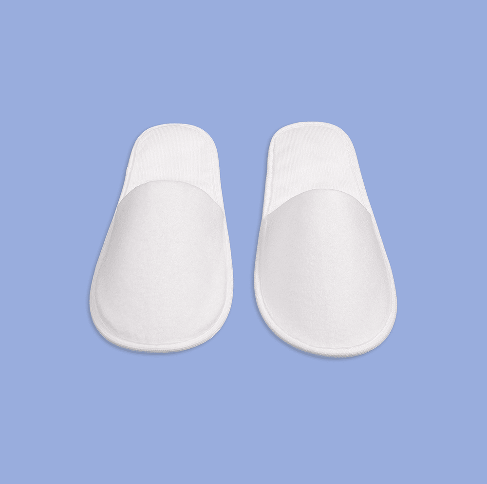 Тапки пэт, закрытый мыс (100 пар) одноразовые подошва 3 мм, белые