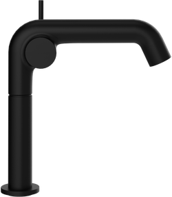 Смеситель для раковины STWORKI Лунд S25010BK + донный клапан SD-001BK матовый черный