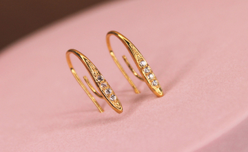 Швензы крючок 20 мм инкрустация позолота