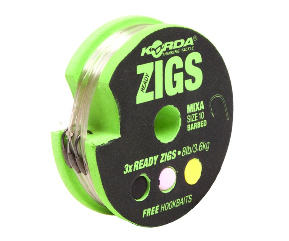 KORDA Поводок готовый Ready Zigs 8' 240см №10 3шт