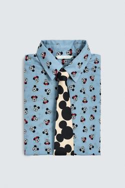 ZARA HARRY LAMBERT X DISNEY ГАЛСТУК С СИЛУЭТОМ МИККИ МАУСА, РАЗНОЦВЕТНЫЙ