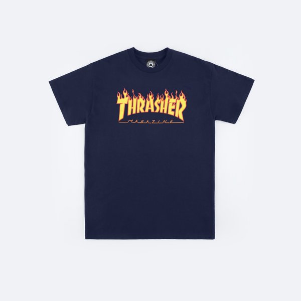 Футболка Thrasher Flame Logo (navy) артикул: - купить в магазине Дайс