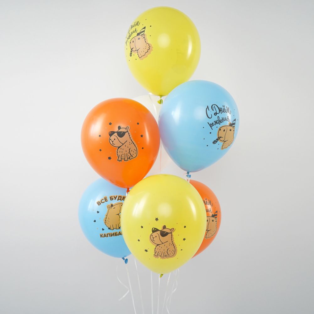 СДР Капибара, Ассорти Пастель, латексный шар 50шт.