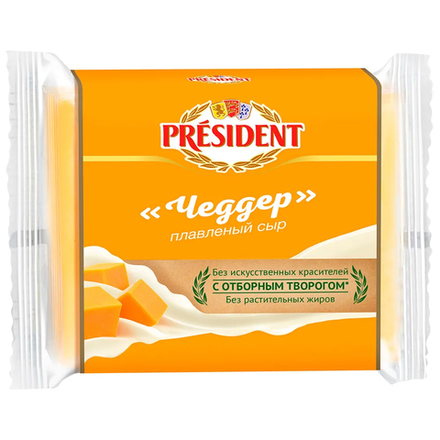 Сыр плавленный President Чеддер 150 гр