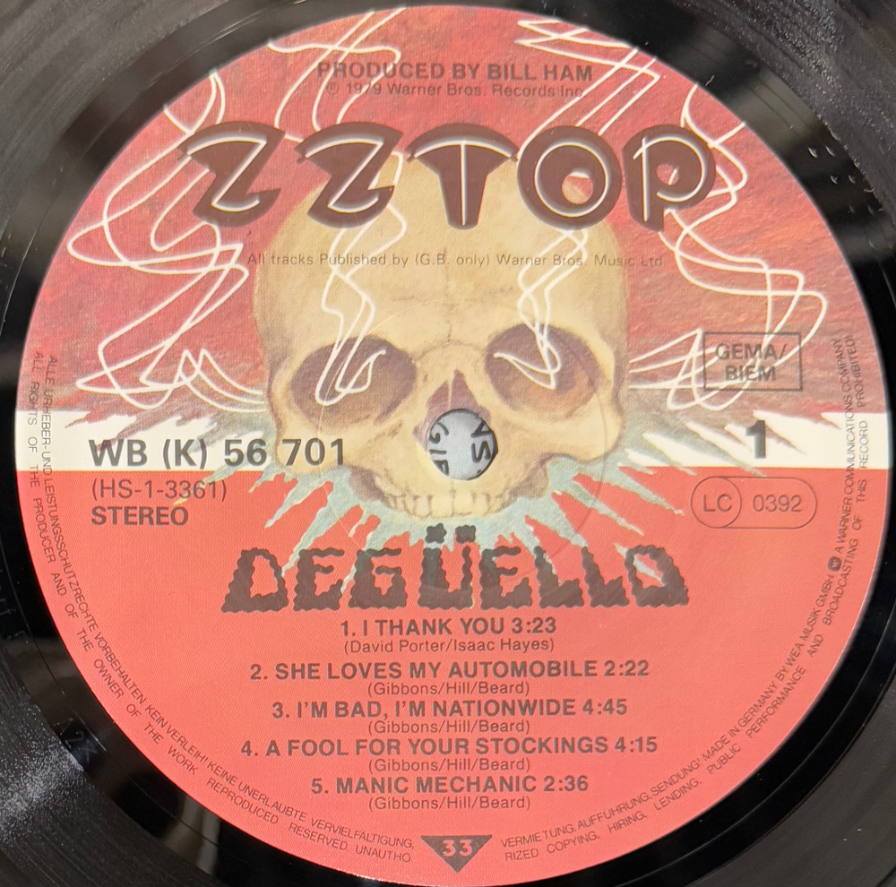 Виниловая пластинка ZZ Top ‎– Degüello LP