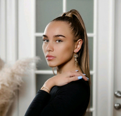 Серьги грозди длинные с натуральными камнями горный хрусталь