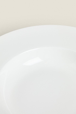 ZARA HOME СУПОВАЯ ТАРЕЛКА ИЗ ФАРФОРА, БЕЛЫЙ