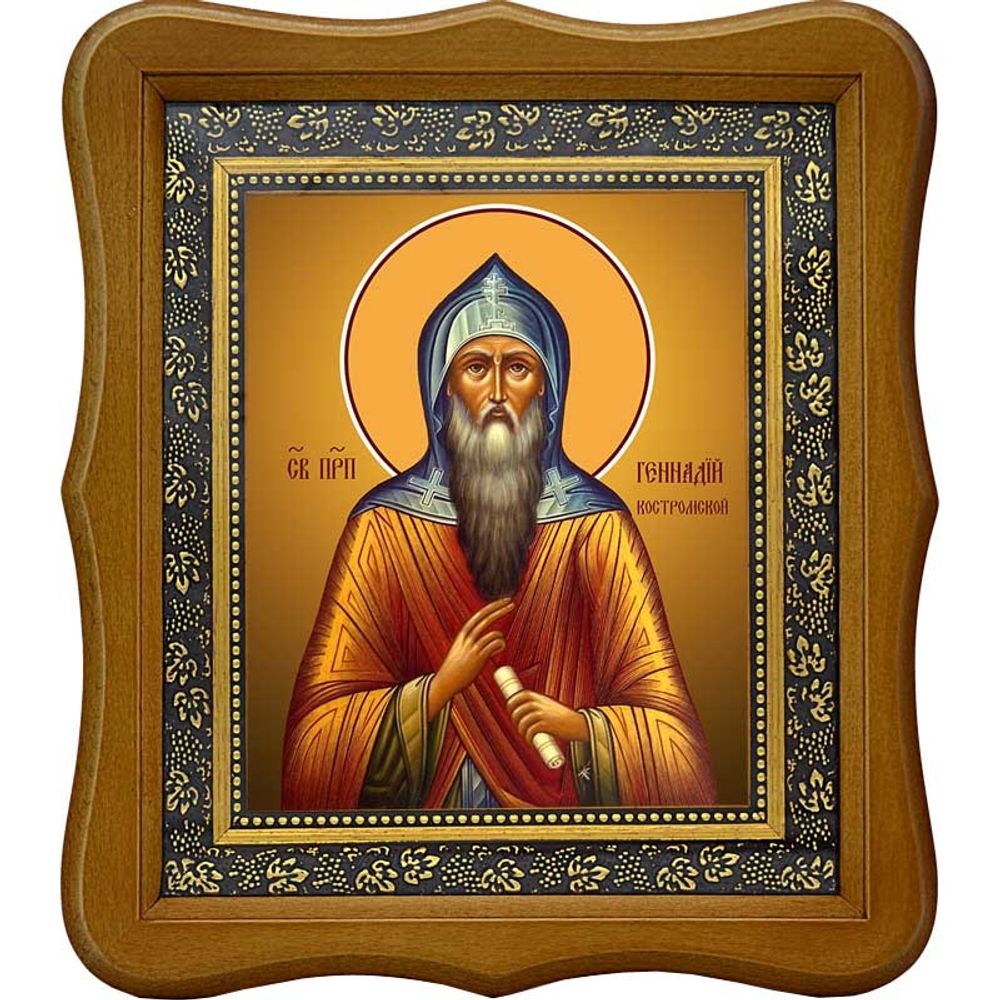 Геннадий Костромской, Любимоградский преподобный. Икона на холсте.