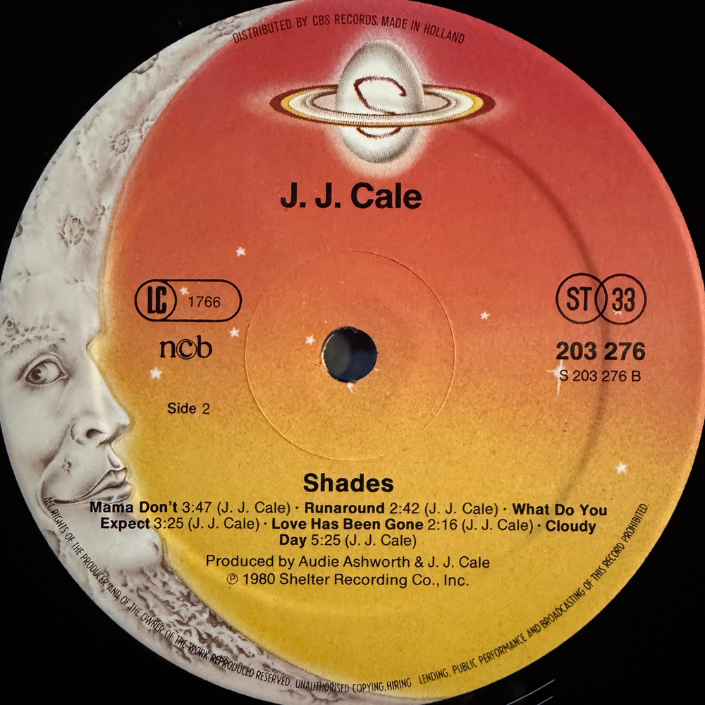 J.J. Cale ‎– Shades (Скандинавия 1980г.)