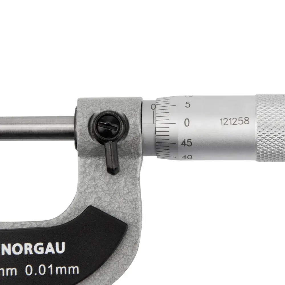 Микрометр гладкий NORGAU Industrial 0-25 мм, ГОСТ, Госреестр, с тонко притёртыми измерительными поверхностями