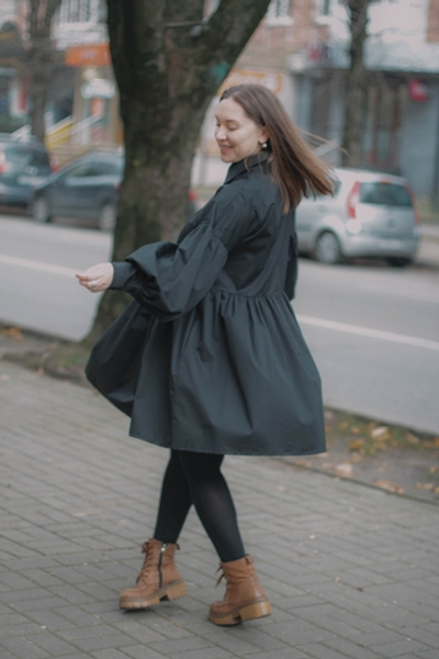 Платье из чёрного хлопка