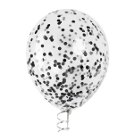 Латексный шар с мелким черным конфетти, 36 см