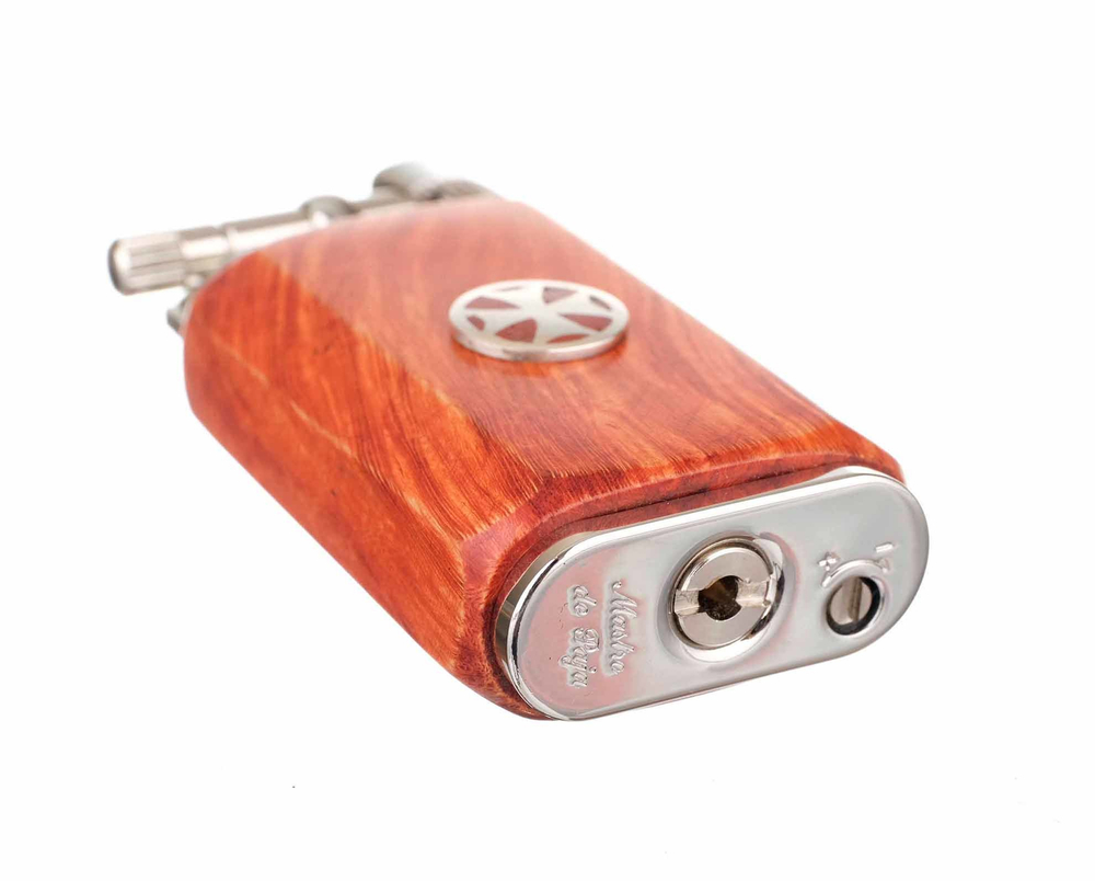 Зажигалка трубочная Mastro de Paja, серебро и бриар