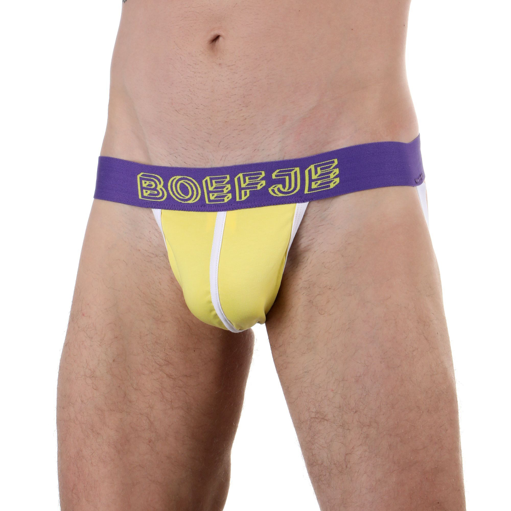 Трусы-джоки Boefje BF0401 47434 – желтые, с контрастной полосой