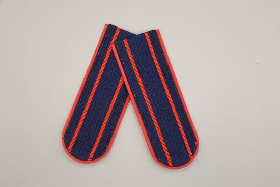 Погоны МЧС бирюзовые с 2 оранжевыми просветами (пластик)