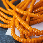 Бусины шайбы, рондель, оранжевый, лэмпворк, стекло, р-р 6мм, цена за набор 10 шт