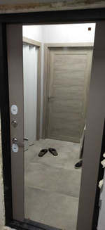 Дверь Входная Лабиринт Платинум С зеркалом Максимум Грей софт