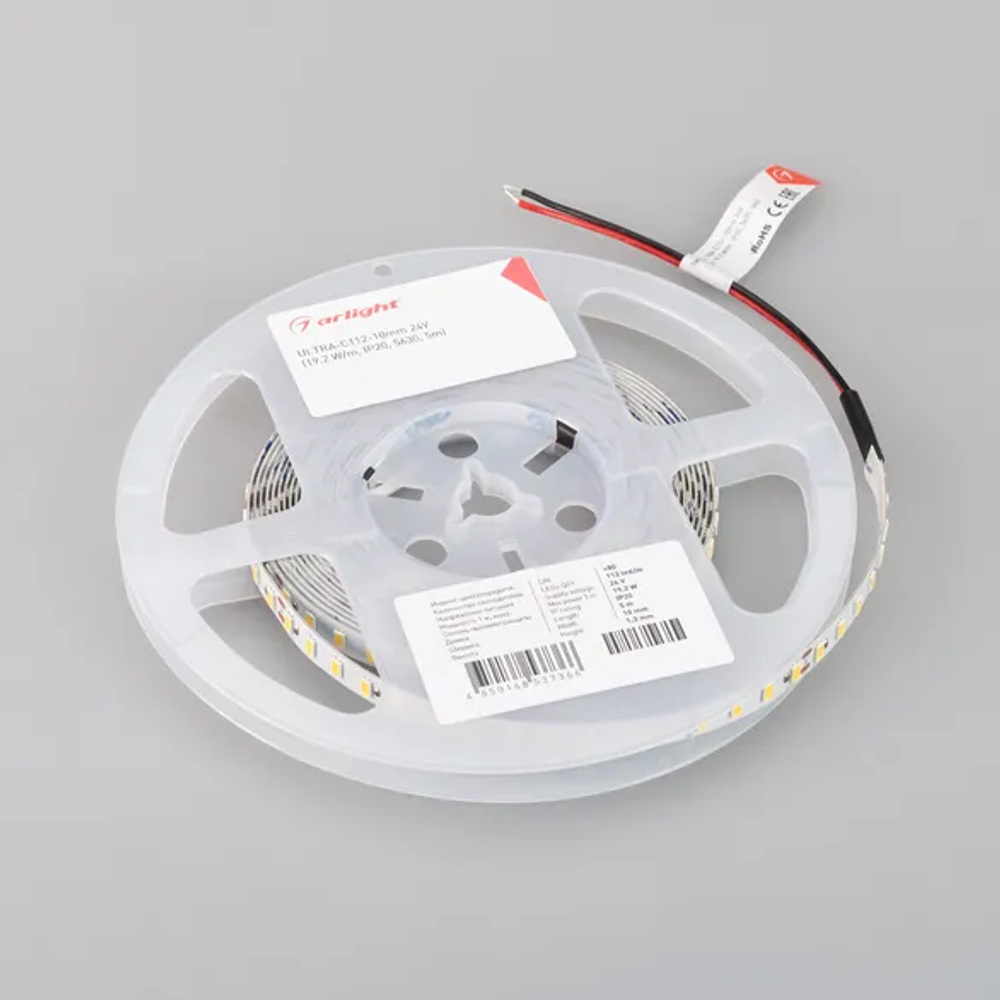 Светодиодная лента ULTRA-C112-10mm 24V White6000 (19.2 W/m, IP20, 5630, 5m) (Arlight, высок.эфф.160 лм/Вт) 037456