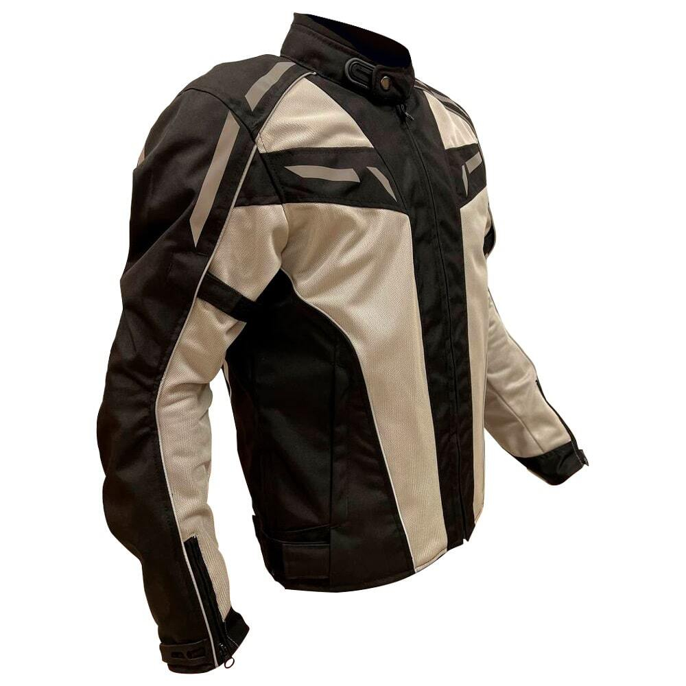 MCP Мотокуртка летняя мужская текстиль Breeze черно-светно-серая TJ-1905
