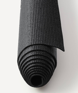 Коврик для йоги и фитнеса FM-101, PVC, 183x61x0,3 см, черный