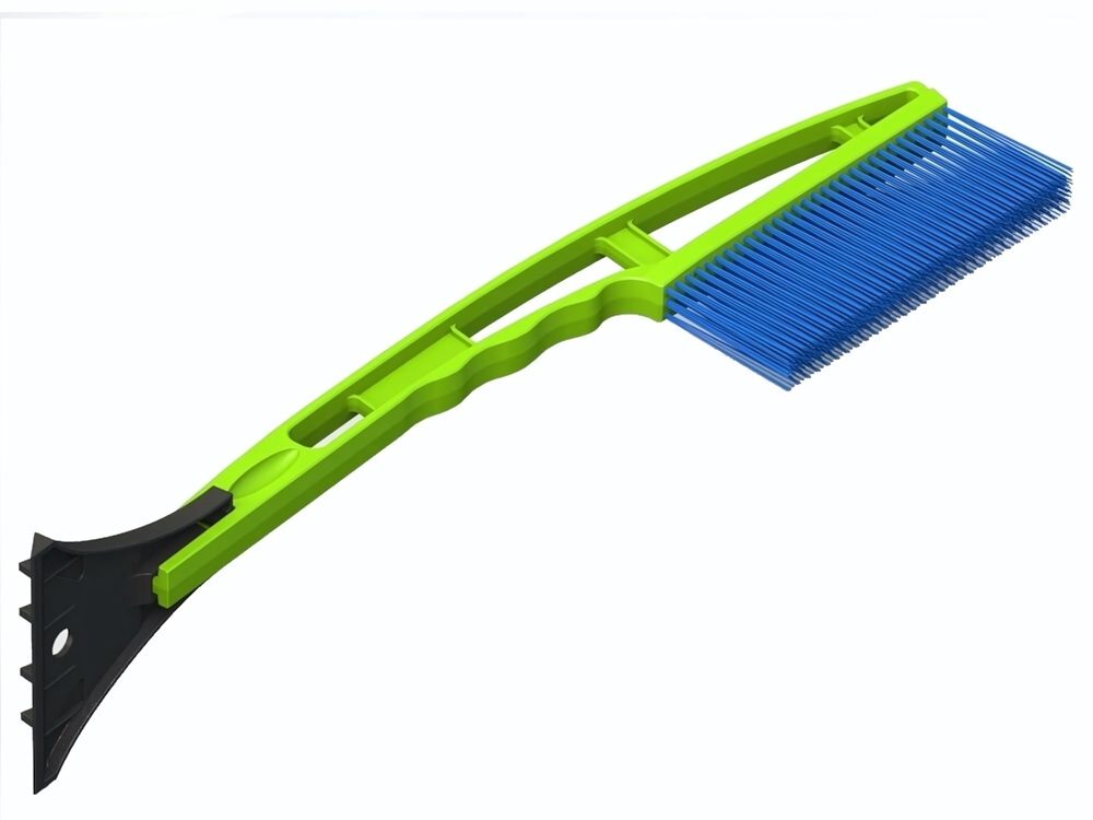 Щетка автомобильная со скребком 42см OKTAN зеленая