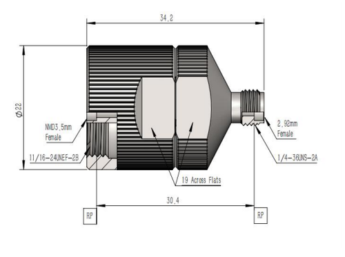 LT-NMD3.5F-2.92F, Коаксиальный переходник NMD 3.5мм (розетка) / 2.92 мм (розетка)