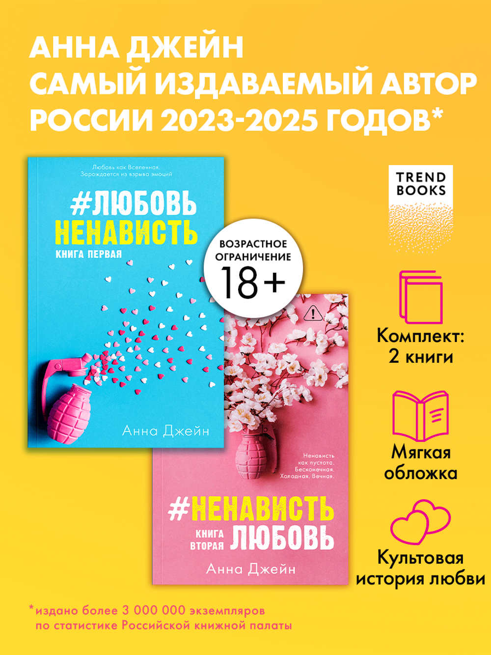 Комплект книг Анны Джейн "ЛюбовьНенависть", "НенавистьЛюбовь"