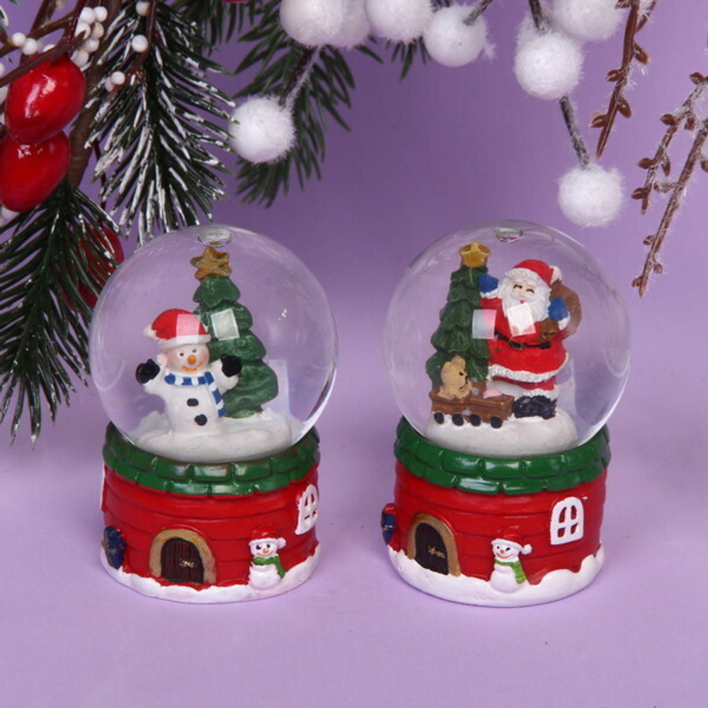 Сувенир Снежный шар «Волшебный привет» 6,5*4,5 см, микс