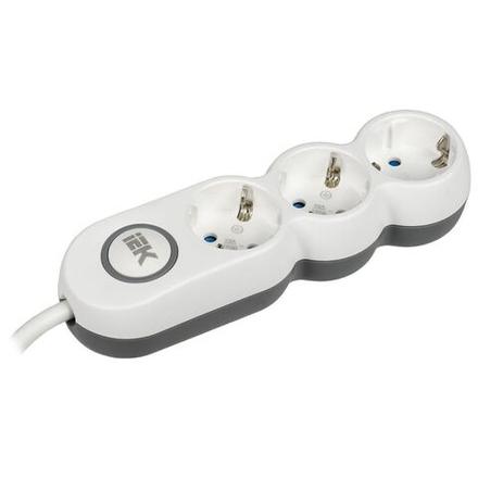 Удлинитель бытовой 3 гн, 5 м, ПВС, 3х1.5 мм2, IEK, UNO, WYP53-16-03-05-Z