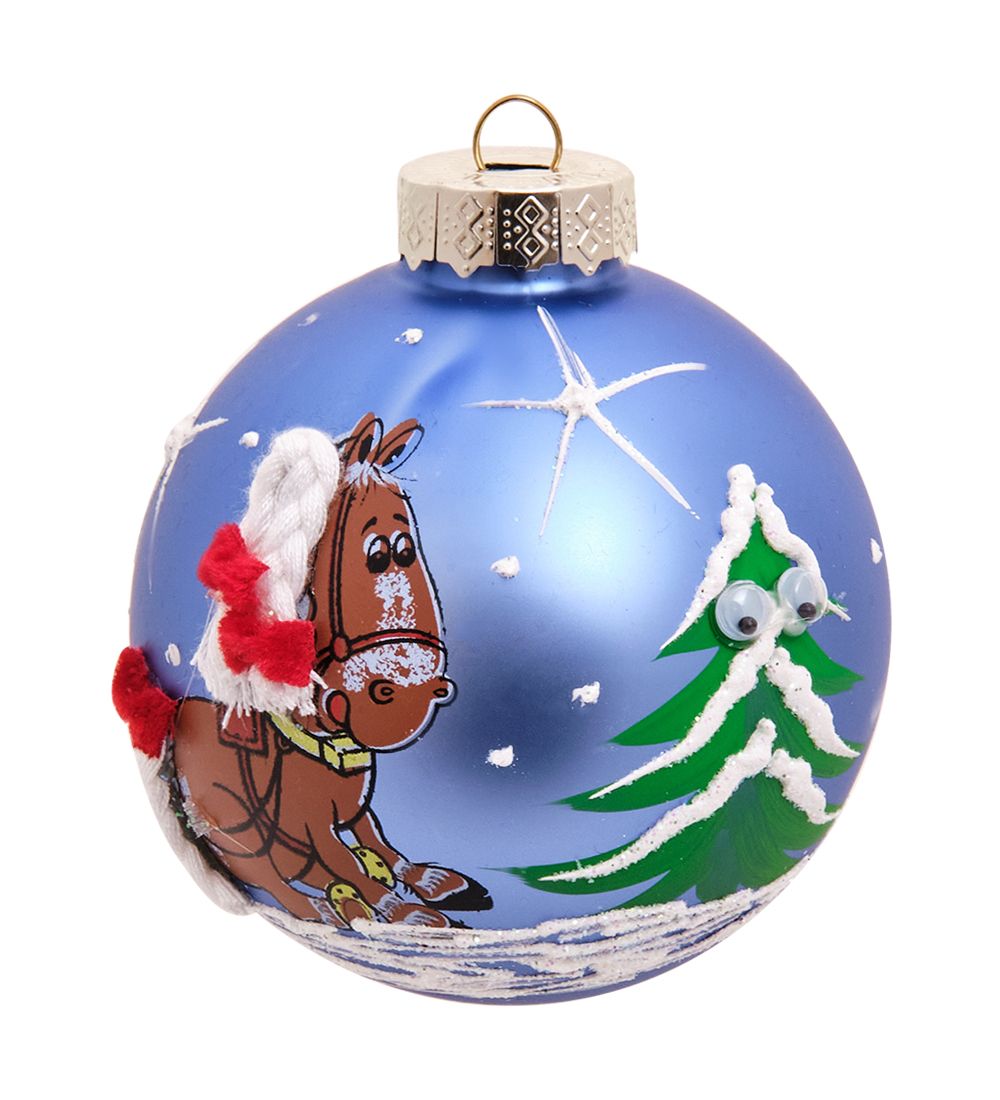 НФШ-1522/1 Ел.украшение Шар «Лошадка с гривой» 85 мм