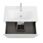 Тумба с раковиной подвесная BelBagno UNO-MINI-800-2C-SO-BO Bianco Opaco, раковина белая BB-8099-3-80