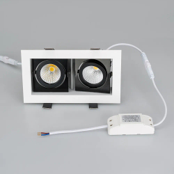 Светильник CL-KARDAN-S180x102-2x9W Day (WH-BK, 38 deg) (Arlight, IP20 Металл, 3 года) 024129