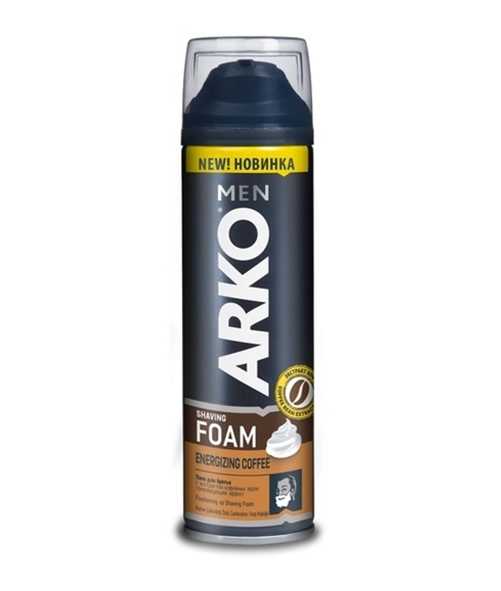Arko Men Пена для бритья Energizing Coffee, с тонизирующим эффектом, 200 мл