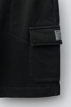 ZARA ФЛИСОВЫЕ ШОРТЫ КАРГО, УГОЛЬНЫЙ