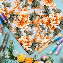 Ткань премиум таффета экзотический цветок