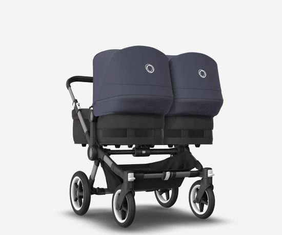 Коляска для двойни 2 в 1 Bugaboo Donkey 5 Twin Stormy blue/Midnight black/Graphite