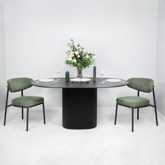 Стул Lucas 2 шалфей шенилл с чёрными ножками