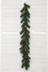 Хвойная гирлянда Полярная 145*25 см., золото, Леска, ЕлкиТорг (23020)