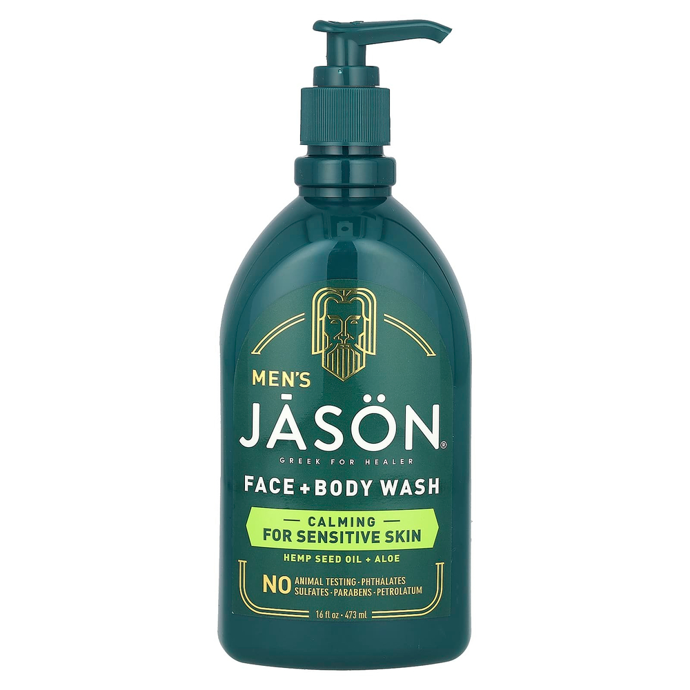 Jason Natural, Мужское, гель для душа и тела, масло семян конопли и алоэ, 473 мл (16 жидк. унц.)