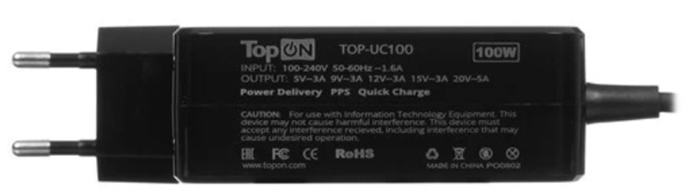 Блок питания для ноутбука универсальный TopOn TOP-UC100