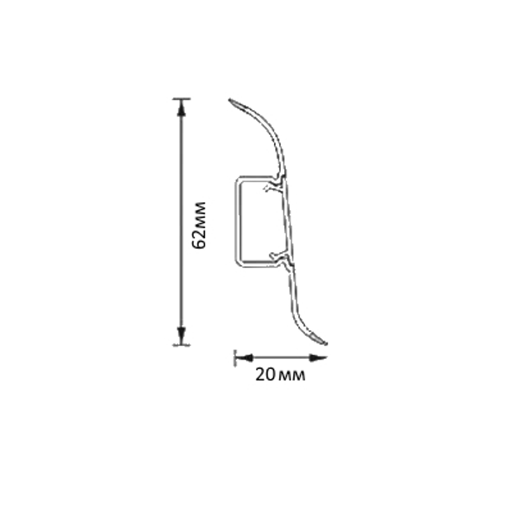 ПЛИНТУС "LIDER-62" 459 Дуб мокко 62*20мм 2,5м с к/к.