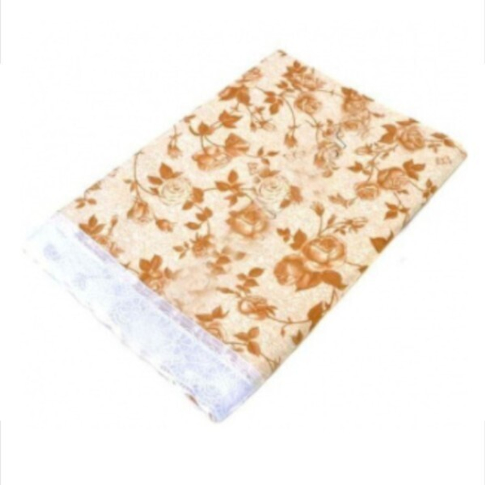 Скатерть ШЕЛКОГРАФИЯ обраб. винил. кружевом 135*110см неткан.основа с ПВХ покрытием и тиснением Микс расцветок