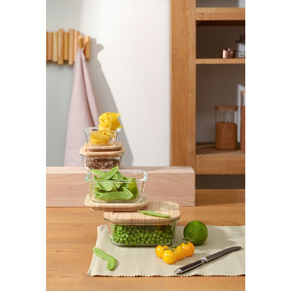 Контейнер для запекания и хранения Eco Store с крышкой из бамбука, 320 мл