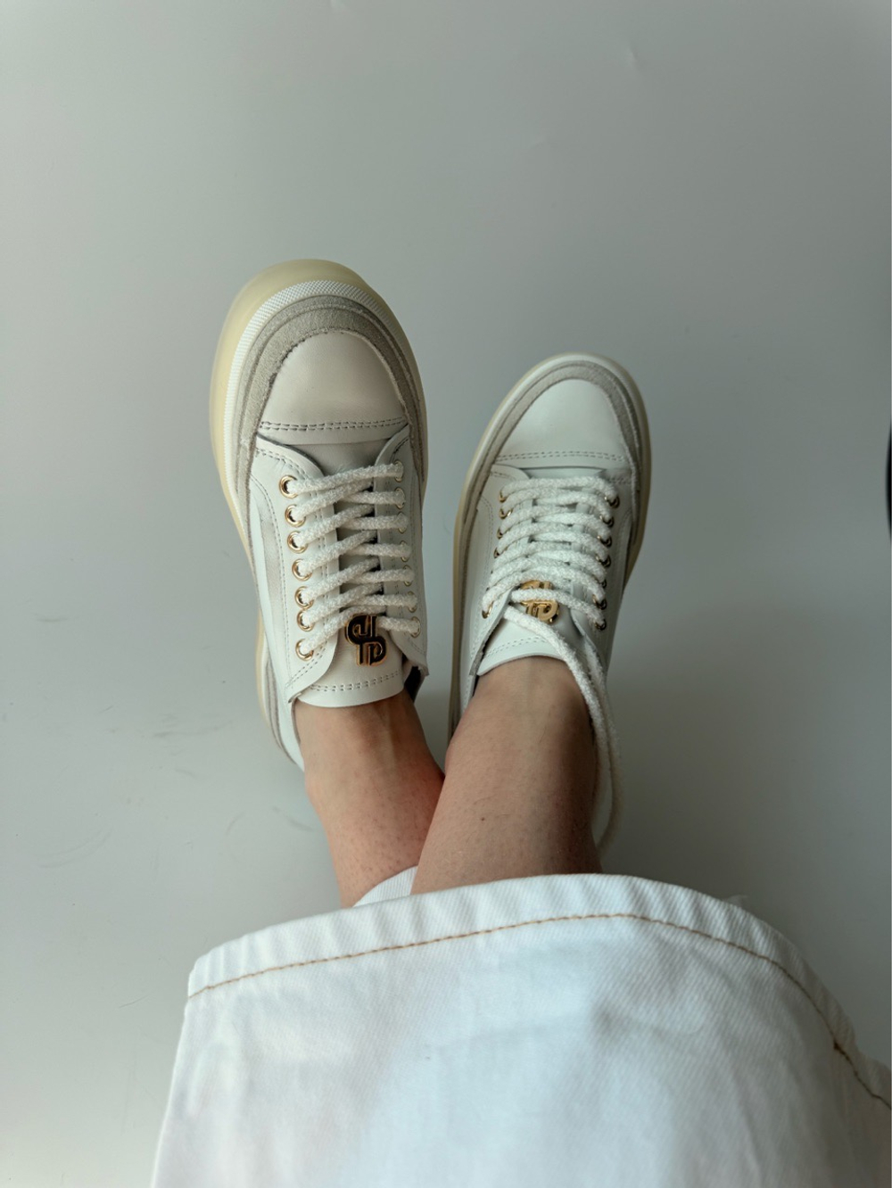 Кеды KLARA в белой коже