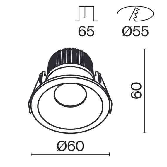 Встраиваемый светильник Зум / Zoom 6 Вт 3000 К 60° IP 65 Technical dl034-01-06w3k-b