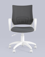 Кресло офисное Topchairs ST-BASIC-W серая ткань крестовина белый пластик
