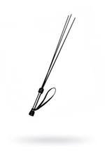 Стек розги с хромированной ручкой и 3 полимерными хлыстами (черный) (Цвет: черный с серебряным)