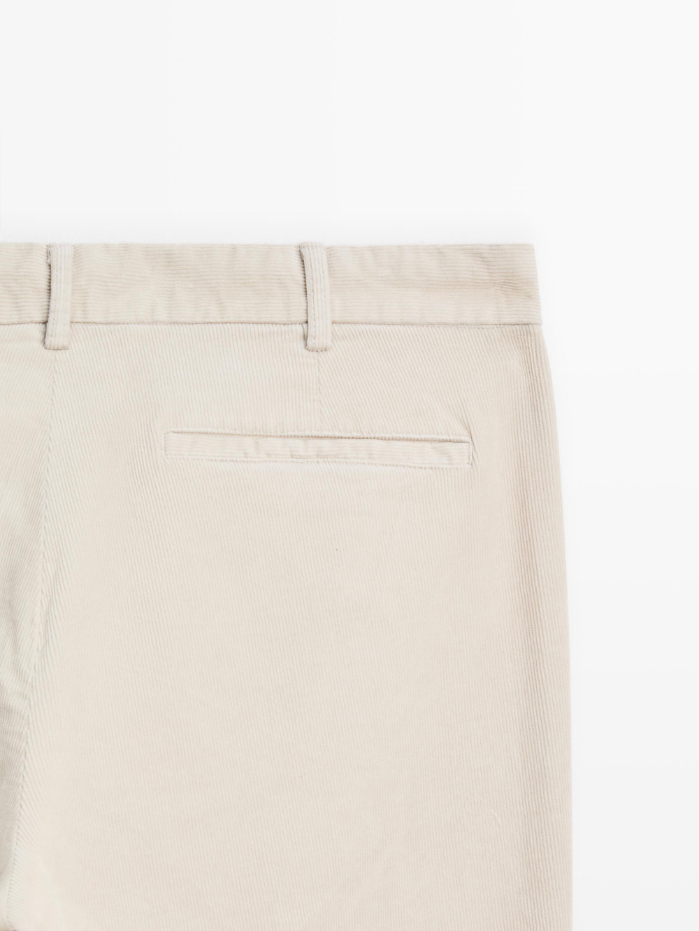 Massimo Dutti Зауженные вельветовые брюки, бежевый