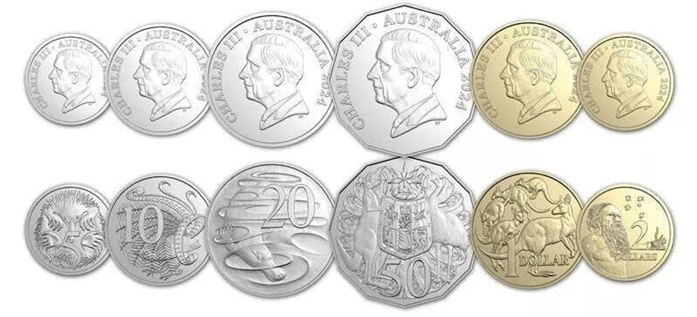 Австралия 2024 Король Карл III - набор 6 монет UNC